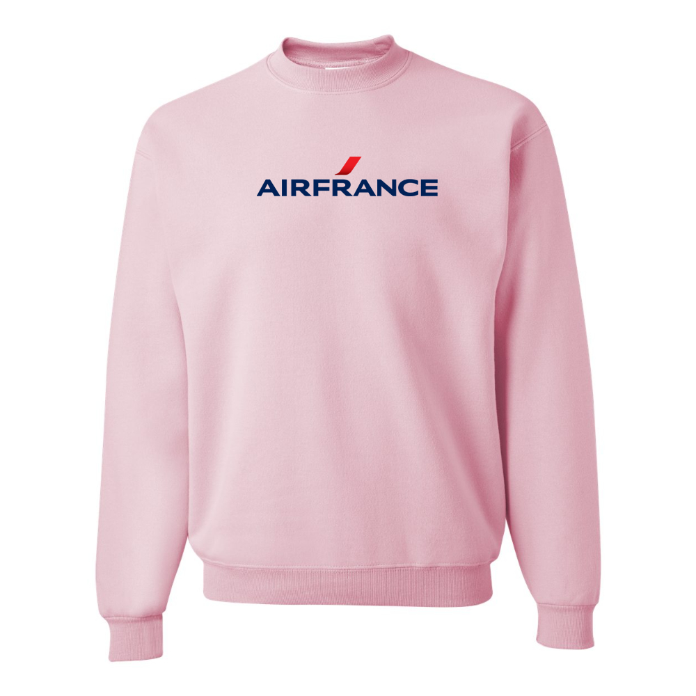 Men's Air France Logo JERZEES NuBlend Crewneck Sweatshirt