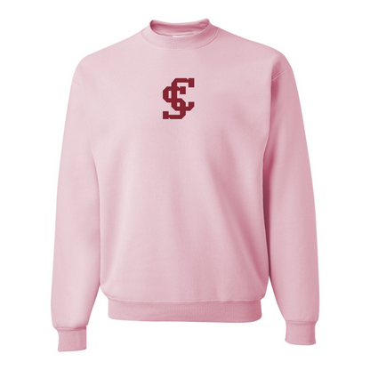 Men's Santa Clara Broncos Logo JERZEES NuBlend Crewneck Sweatshirt