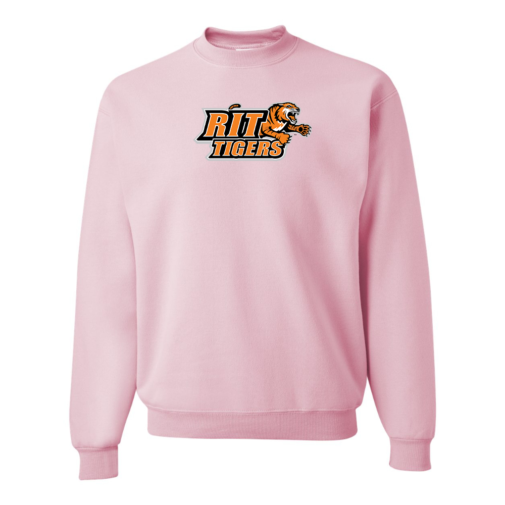 Men's RIT Tigers Logo  JERZEES NuBlend Crewneck Sweatshirt