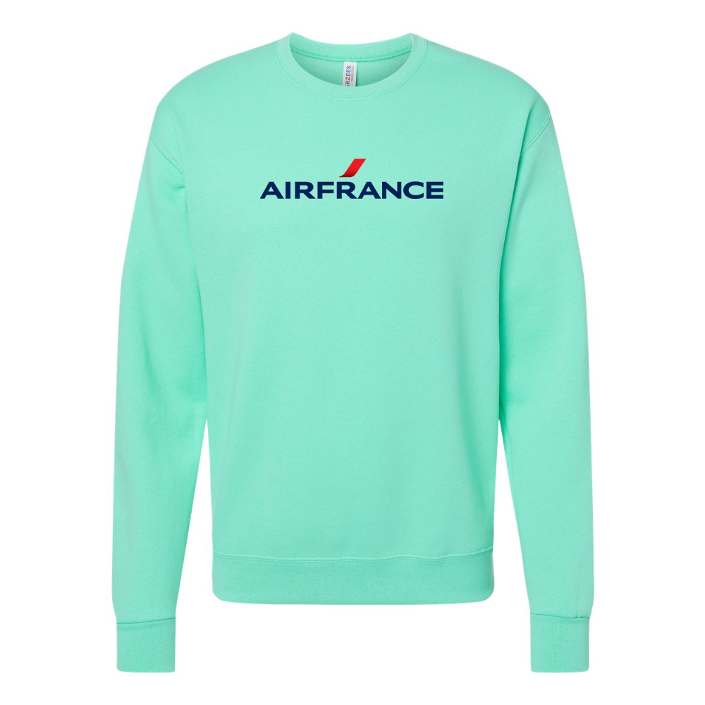 Men's Air France Logo JERZEES NuBlend Crewneck Sweatshirt