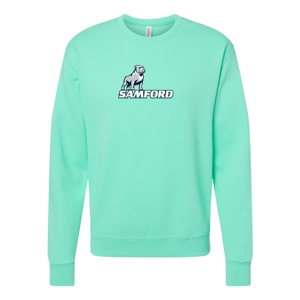 Men's Samford Bulldogs Logo  JERZEES NuBlend Crewneck Sweatshirt