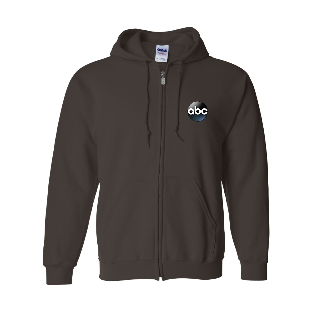 Men's Abc Logo Gildan  Heavy Blend Full Zip Hooded Sweatshirt