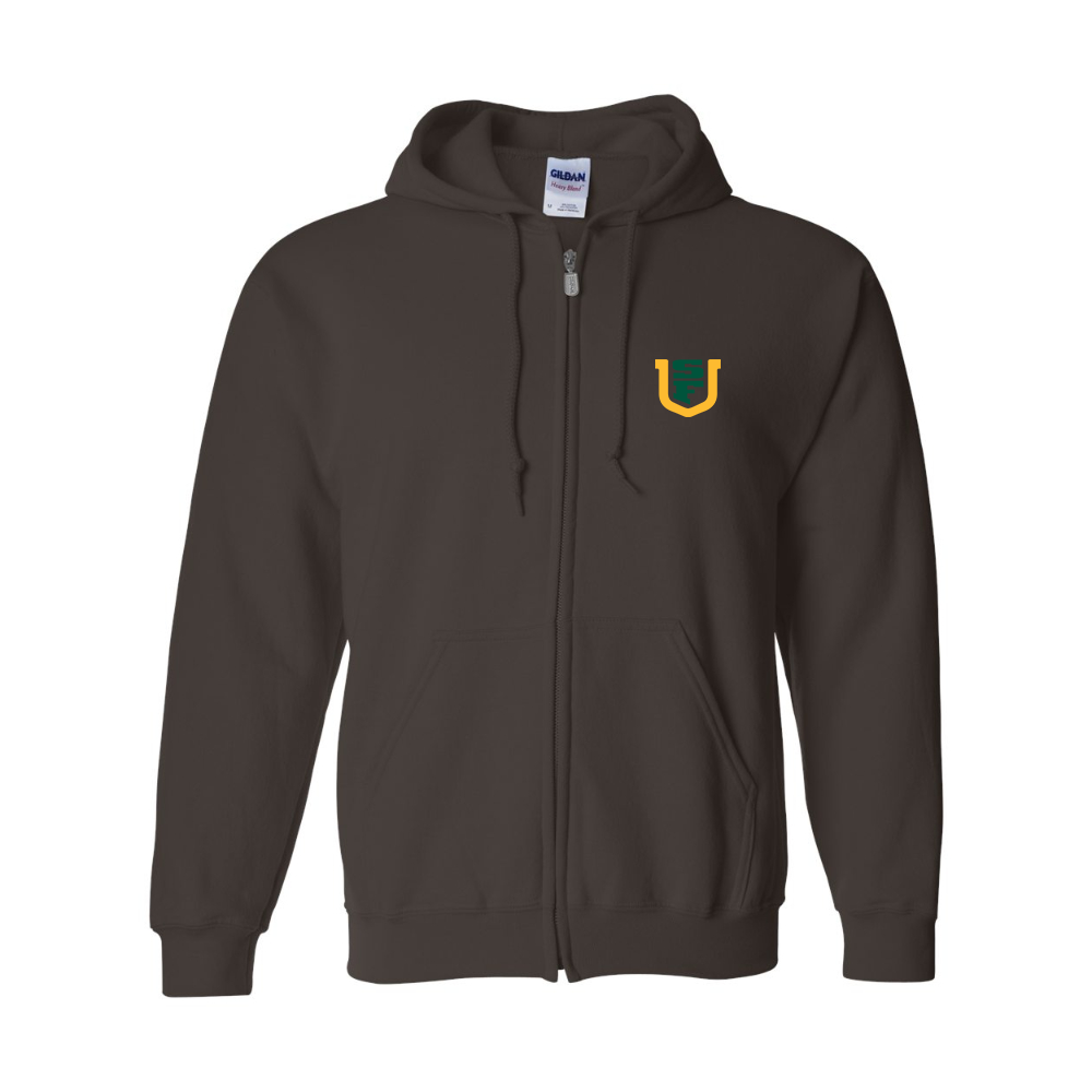 Men's San Francisco Dons Logo Gildan  Heavy Blend Full Zip Hooded Sweatshirt