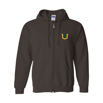 Men's San Francisco Dons Logo Gildan  Heavy Blend Full Zip Hooded Sweatshirt
