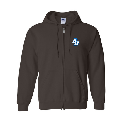 Men's San Diego Toreros Logo Gildan  Heavy Blend Full Zip Hooded Sweatshirt