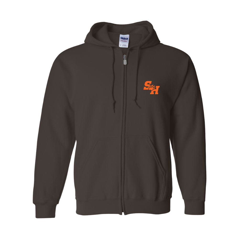 Men's Sam Houston State Bearkats Logo Gildan  Heavy Blend Full Zip Hooded Sweatshirt