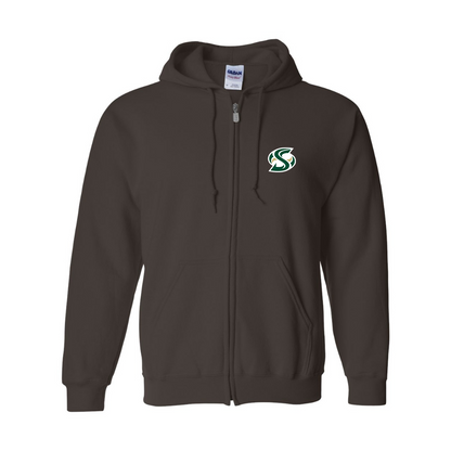 Men's Sacramento State Hornets Logo  Gildan  Heavy Blend Full Zip Hooded Sweatshirt
