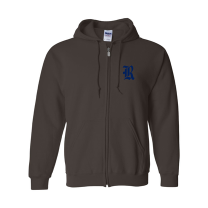 Men's Rice Owls Logo Gildan  Heavy Blend Full Zip Hooded Sweatshirt