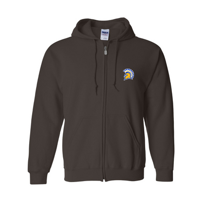 Men's San Jose State Spartans Logo Gildan  Heavy Blend Full Zip Hooded Sweatshirt