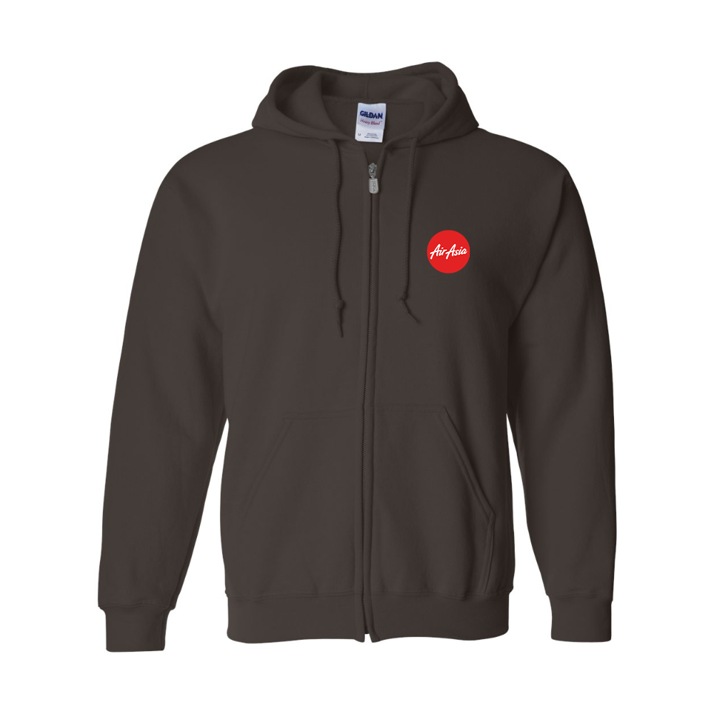 Men's Air Asia Logo Gildan  Heavy Blend Full Zip Hooded Sweatshirt