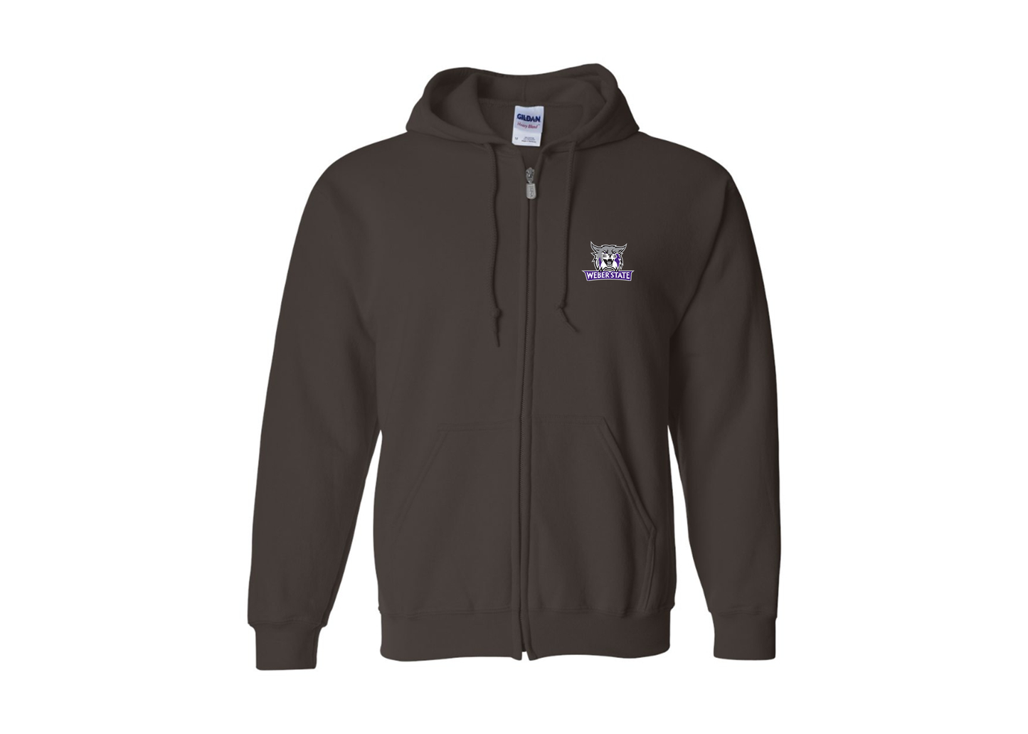 Men's Weber State Wildcats Gildan  Heavy Blend Full Zip Hooded Sweatshirt