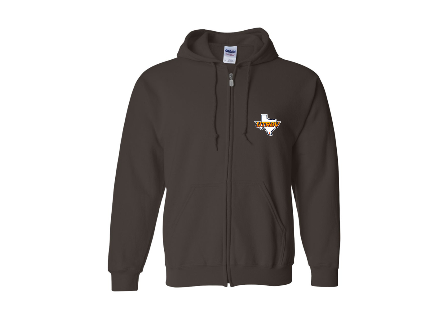 Men's UTRGV Vaqueros Gildan  Heavy Blend Full Zip Hooded Sweatshirt