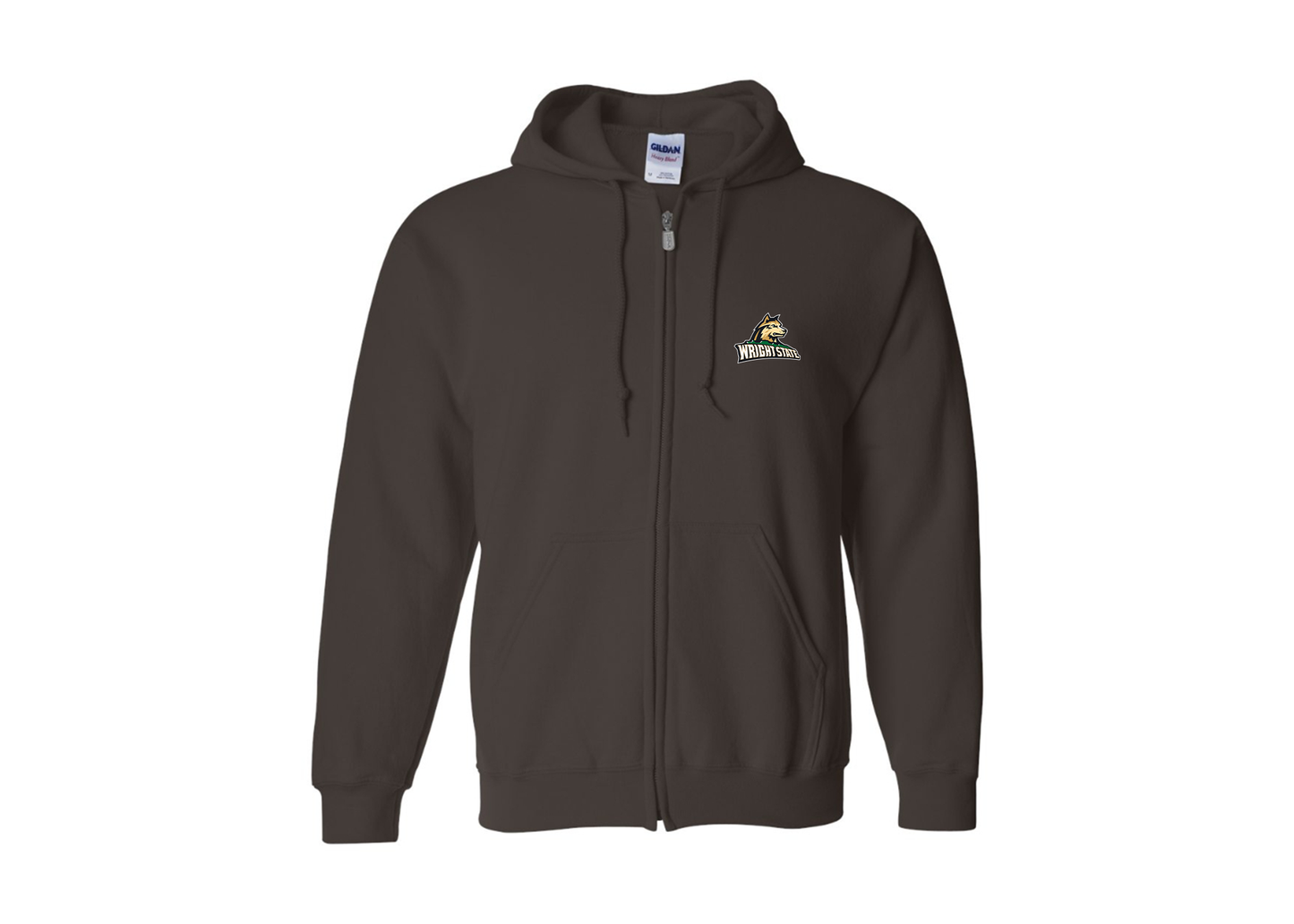 Men's Wright State Raiders Gildan  Heavy Blend Full Zip Hooded Sweatshirt