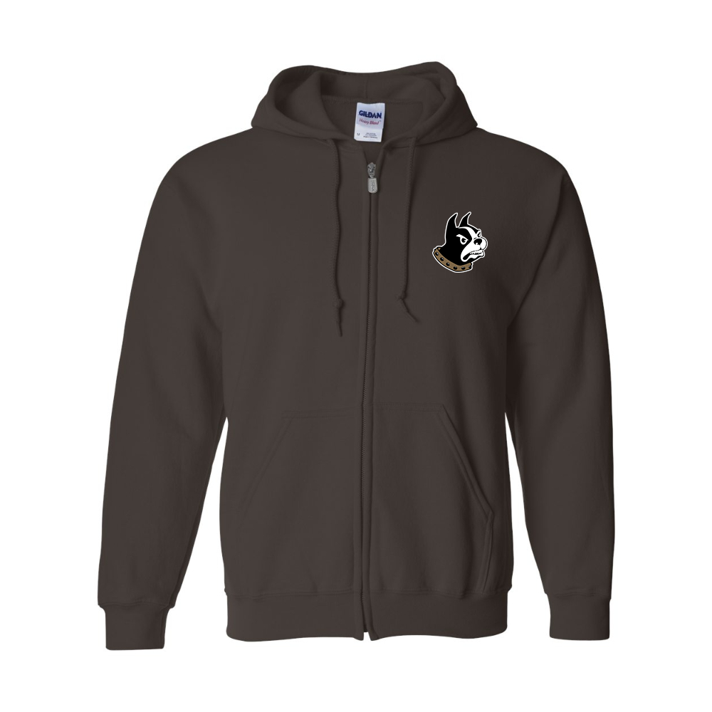 Men's Wofford Terriers Gildan  Heavy Blend Full Zip Hooded Sweatshirt