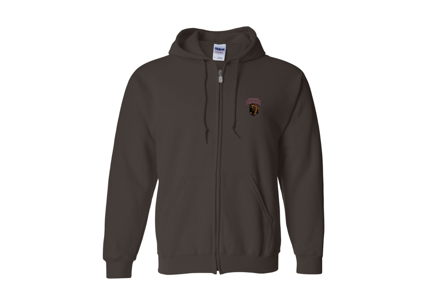 Men's Montana Grizzliesl Gildan  Heavy Blend Full Zip Hooded Sweatshirt