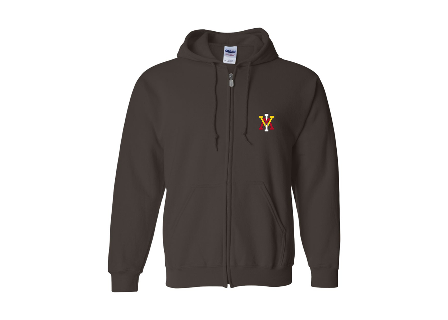 Men's VMI Keydets Gildan  Heavy Blend Full Zip Hooded Sweatshirt