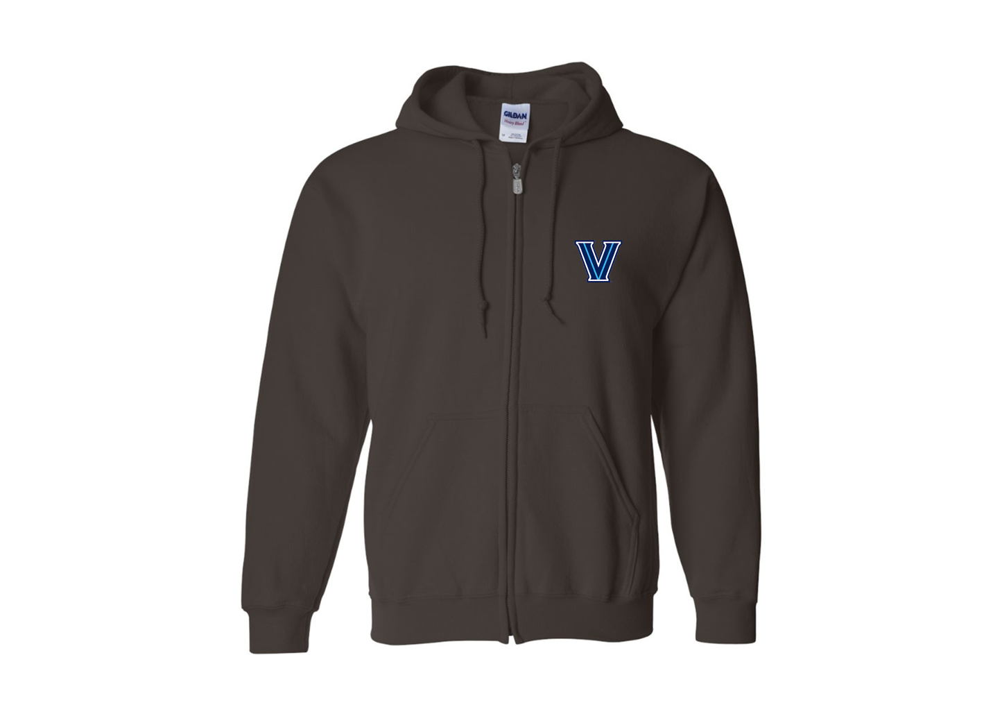 Men's Villanova Wildcats Gildan  Heavy Blend Full Zip Hooded Sweatshirt