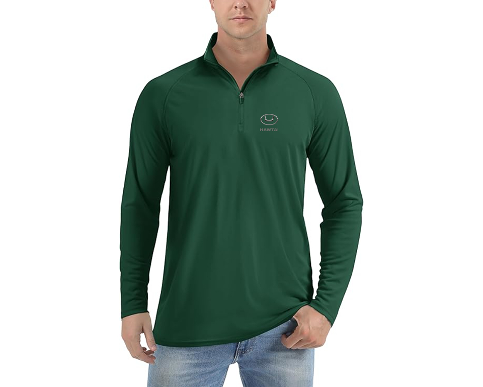 Men’s Hawta Logo Lightweight Quarter-Zip Athletic Shirt Long Sleeve Performance Wear