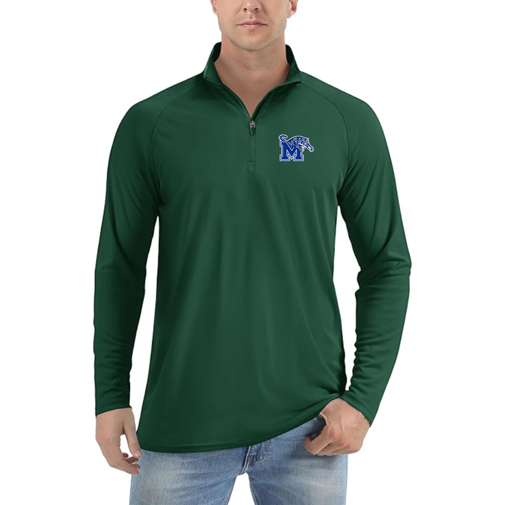 Men's Memphis Tigers Logo Lightweight Quarter-Zip Athletic Shirt Long Sleeve Performance Wear