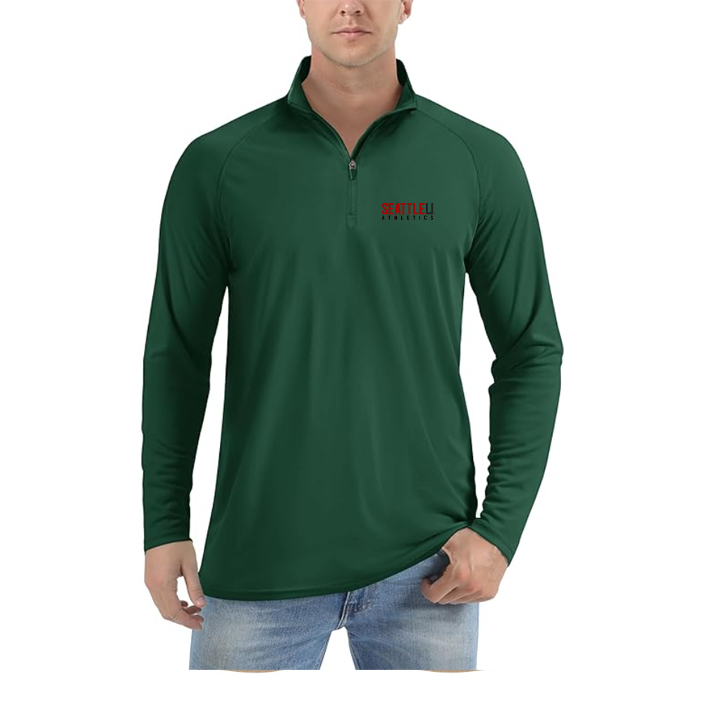 Men's Seattle Redhawks Logo Lightweight Quarter-Zip Athletic Shirt Long Sleeve Performance Wear