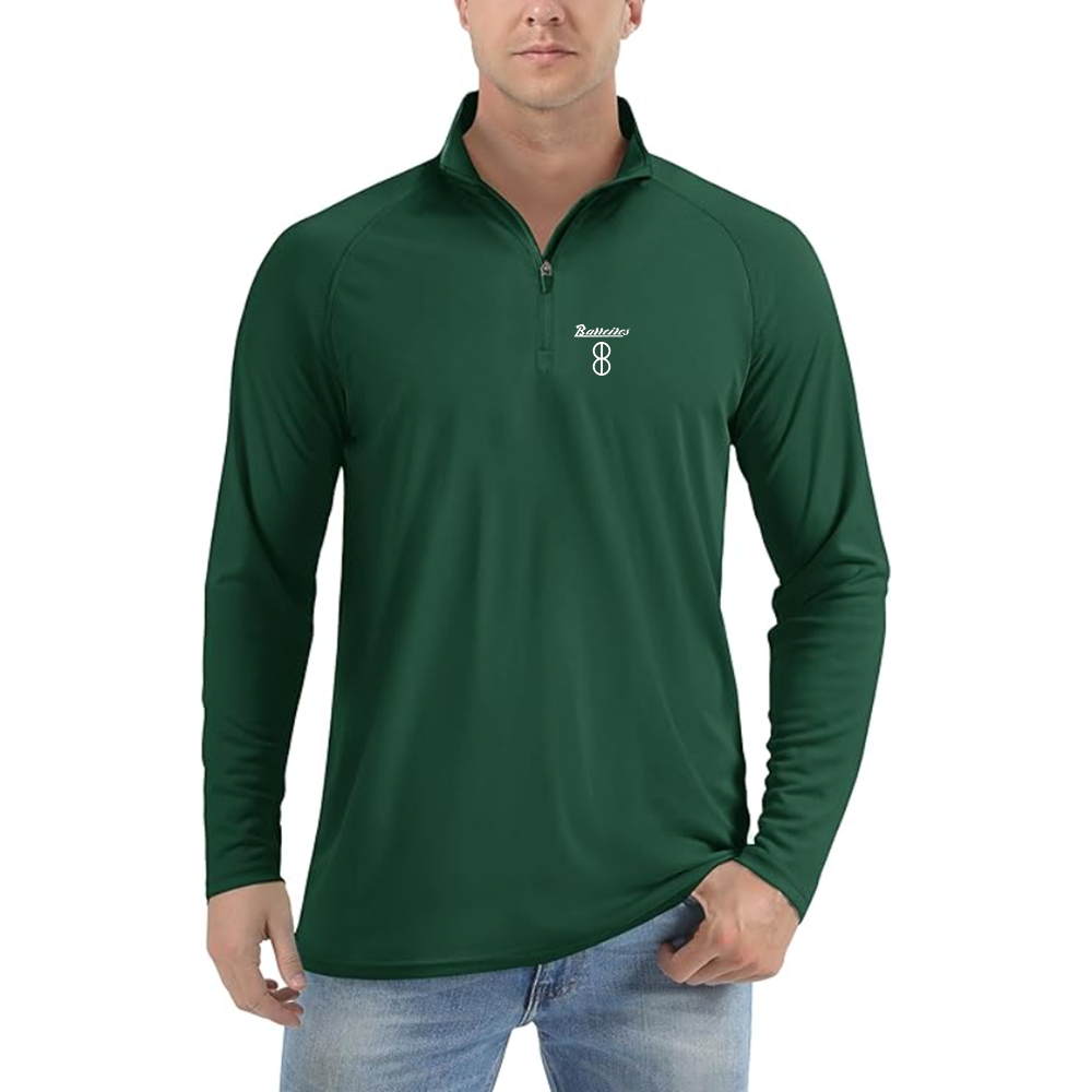Men's Barreiros Logo Lightweight Quarter-Zip Athletic Shirt Long Sleeve Performance Wear