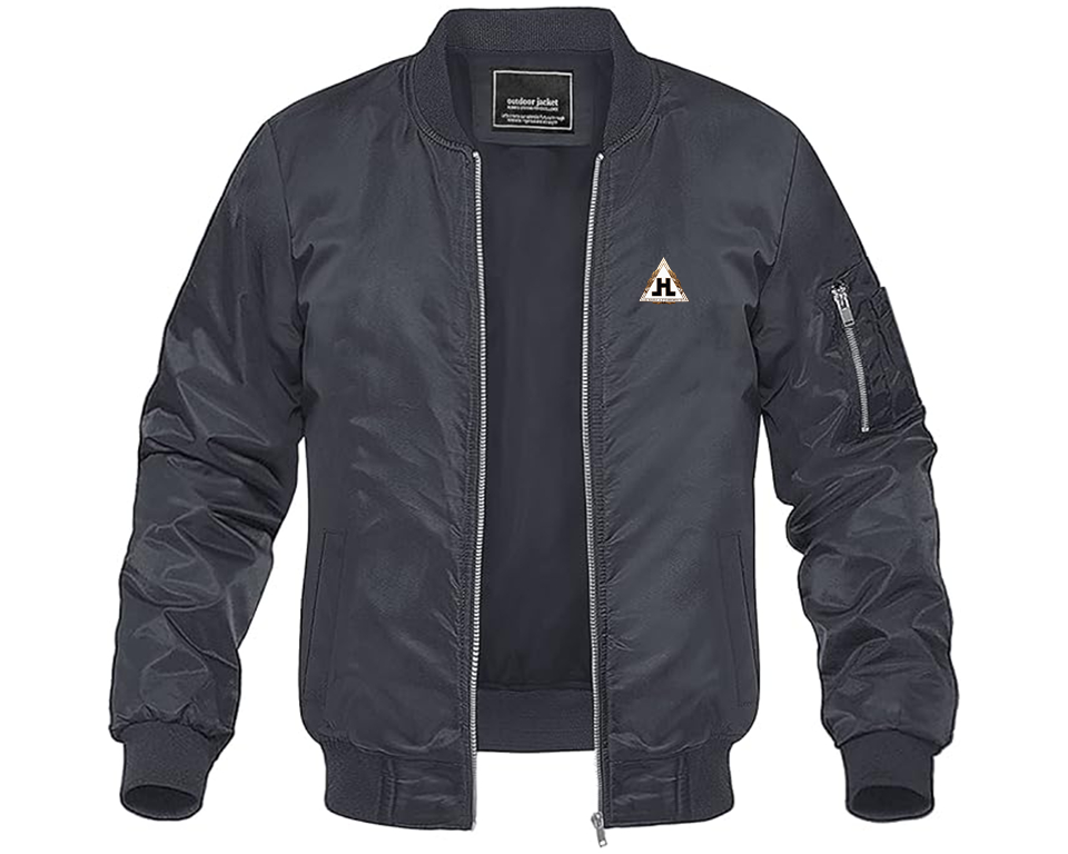 Men's Hansa Logo Lightweight Bomber Jacket Windbreaker Softshell Varsity Jacket Coat