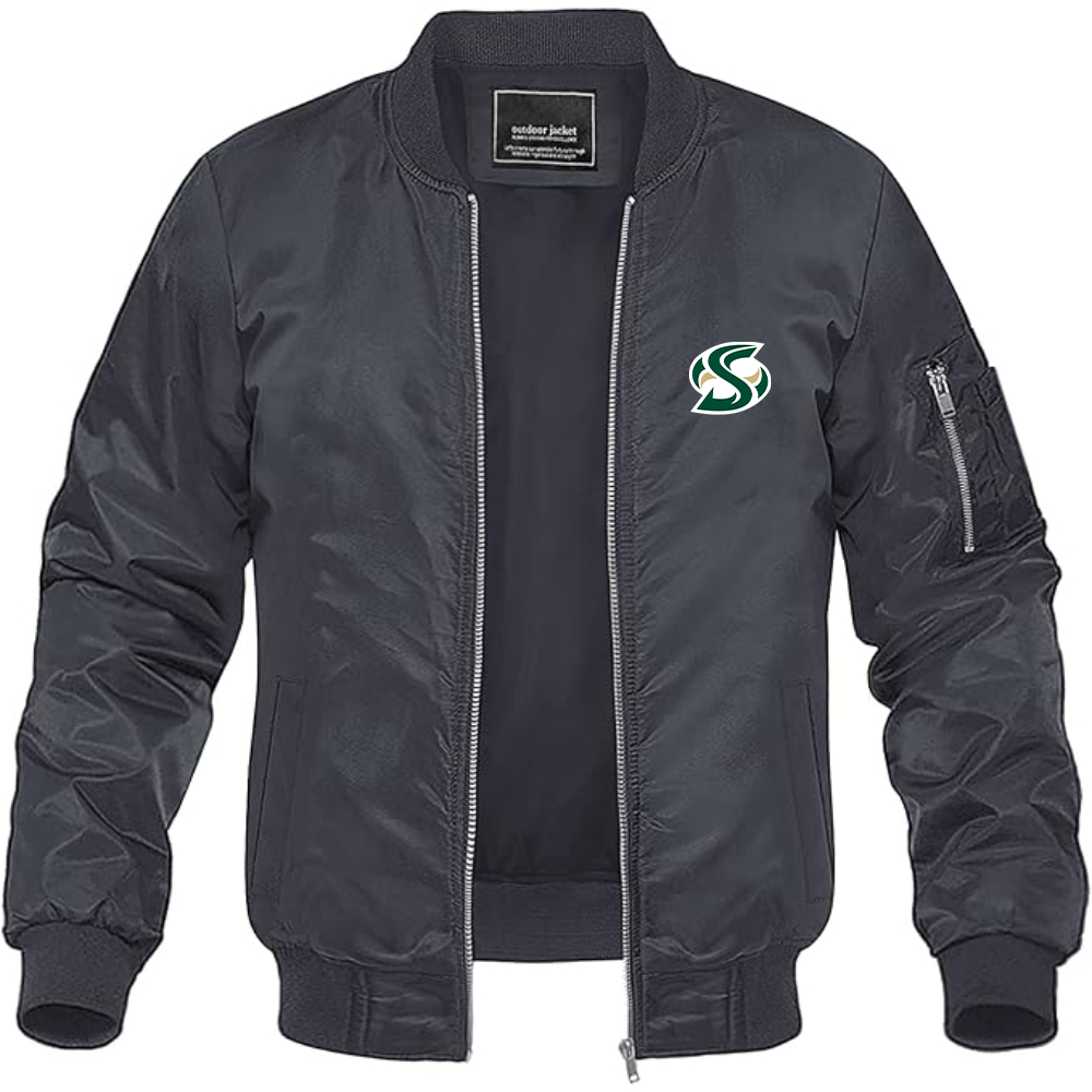Men's Sacramento State Hornets Logo  Lightweight Bomber Jacket Windbreaker Softshell Varsity Jacket Coat