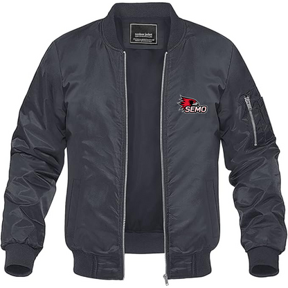 Men's SEMO Redhawks Logo Lightweight Bomber Jacket Windbreaker Softshell Varsity Jacket Coat