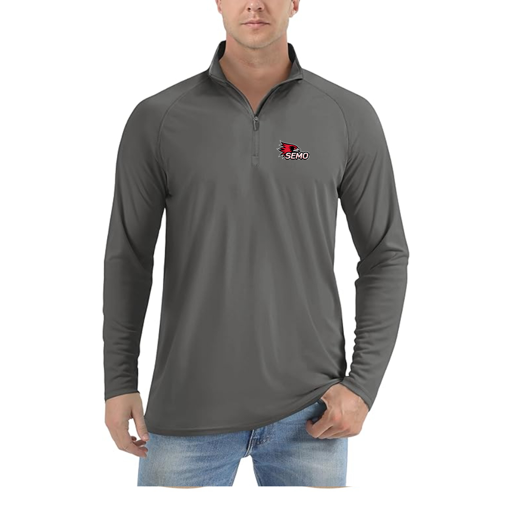 Men's SEMO Redhawks Logo Lightweight Quarter-Zip Athletic Shirt Long Sleeve Performance Wear