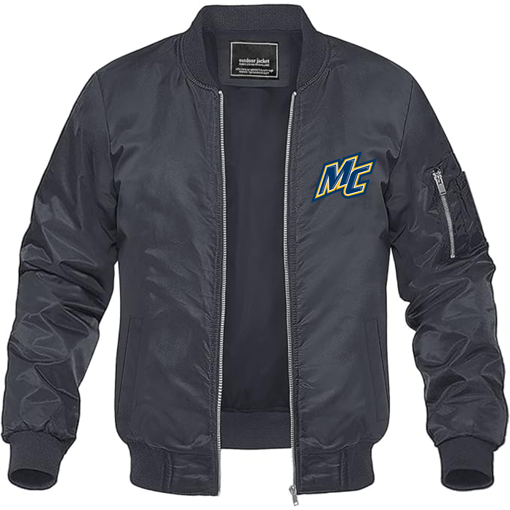 Men's Merrimack Warriors Logo Lightweight Bomber Jacket Windbreaker Softshell Varsity Jacket Coat