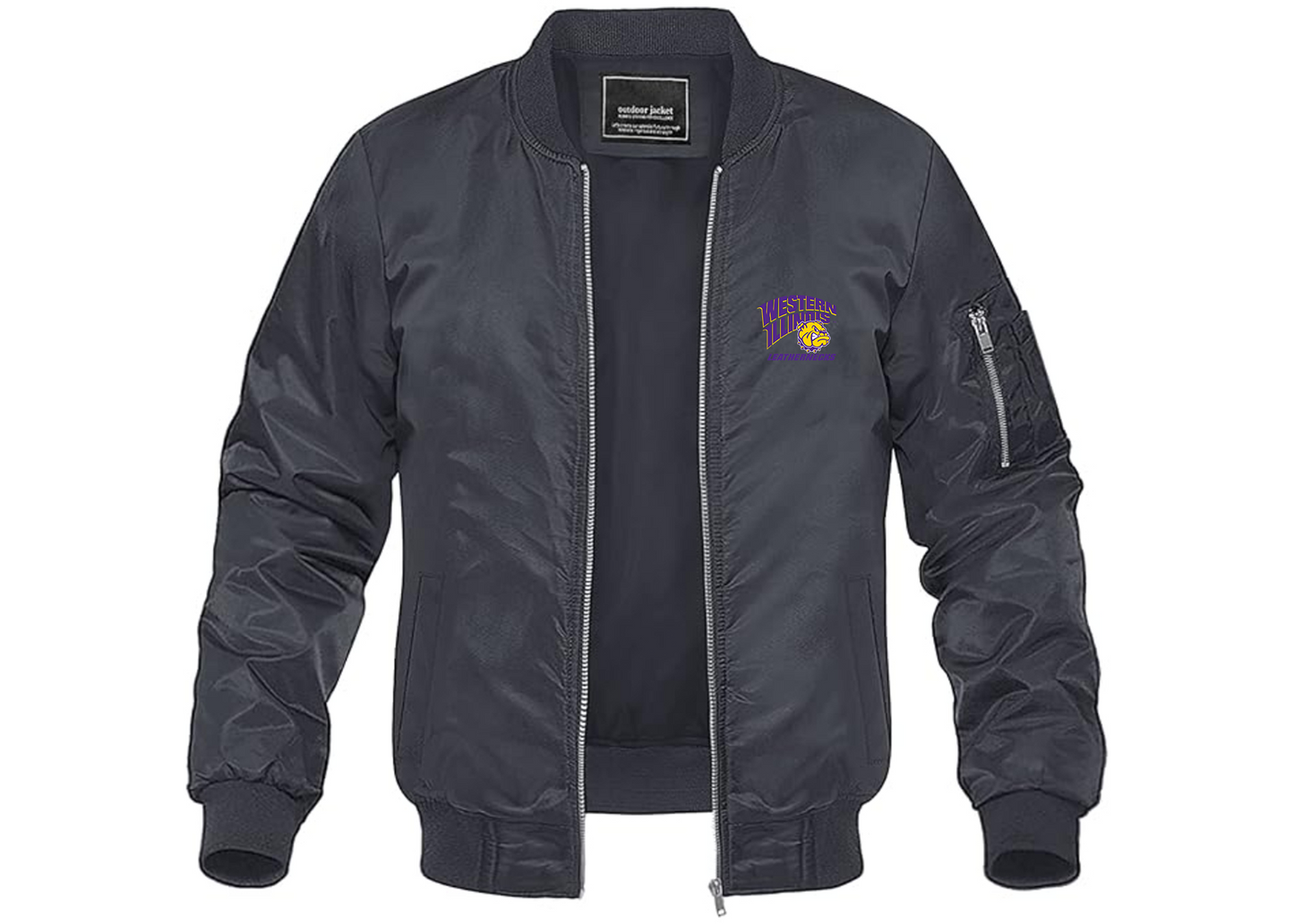 Men's Western Illinois Leathernecks Lightweight Bomber Jacket Windbreaker Softshell Varsity Jacket Coat