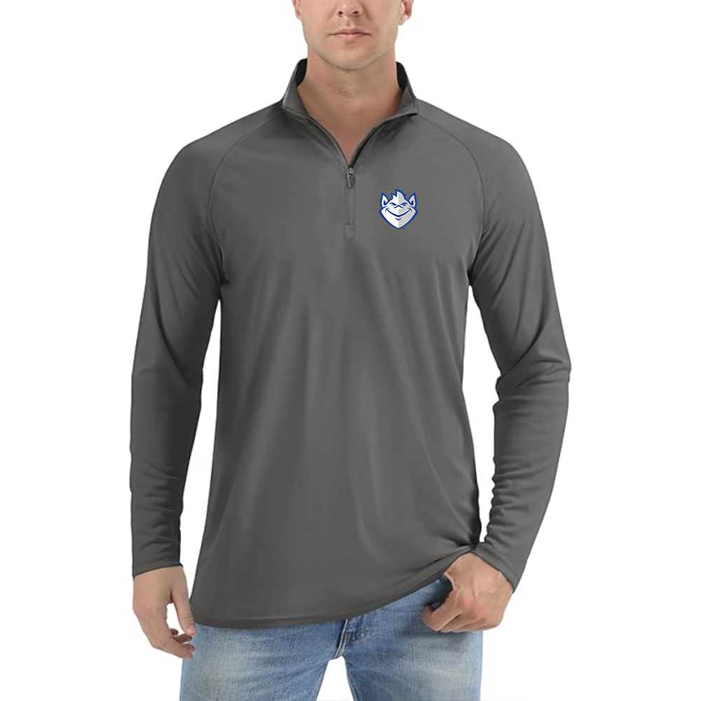 Men's Saint Louis Billikens Logo  Lightweight Quarter-Zip Athletic Shirt Long Sleeve Performance Wear