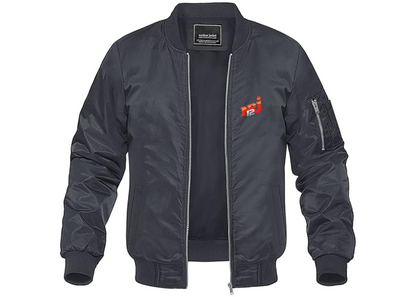 Men's NRJ 12 Logo Lightweight Bomber Jacket Windbreaker Softshell Varsity Jacket Coat