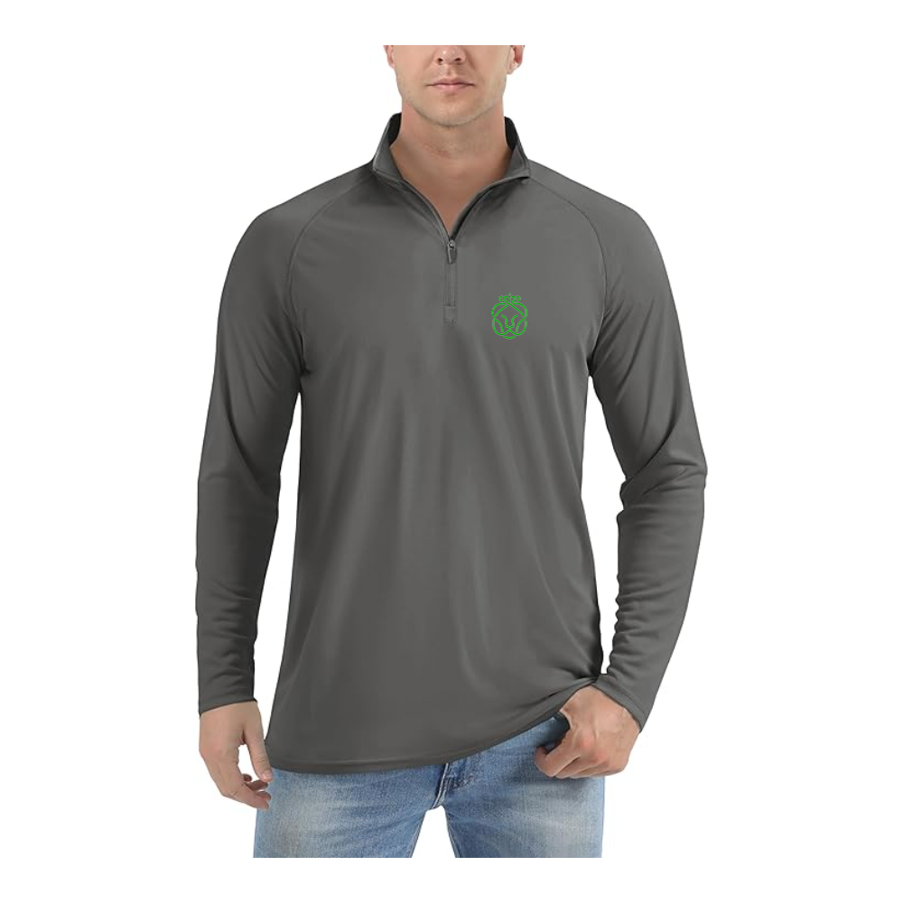 Men's Ahold Delhaize Symbol  Lightweight Quarter-Zip Athletic Shirt Long Sleeve Performance Wear