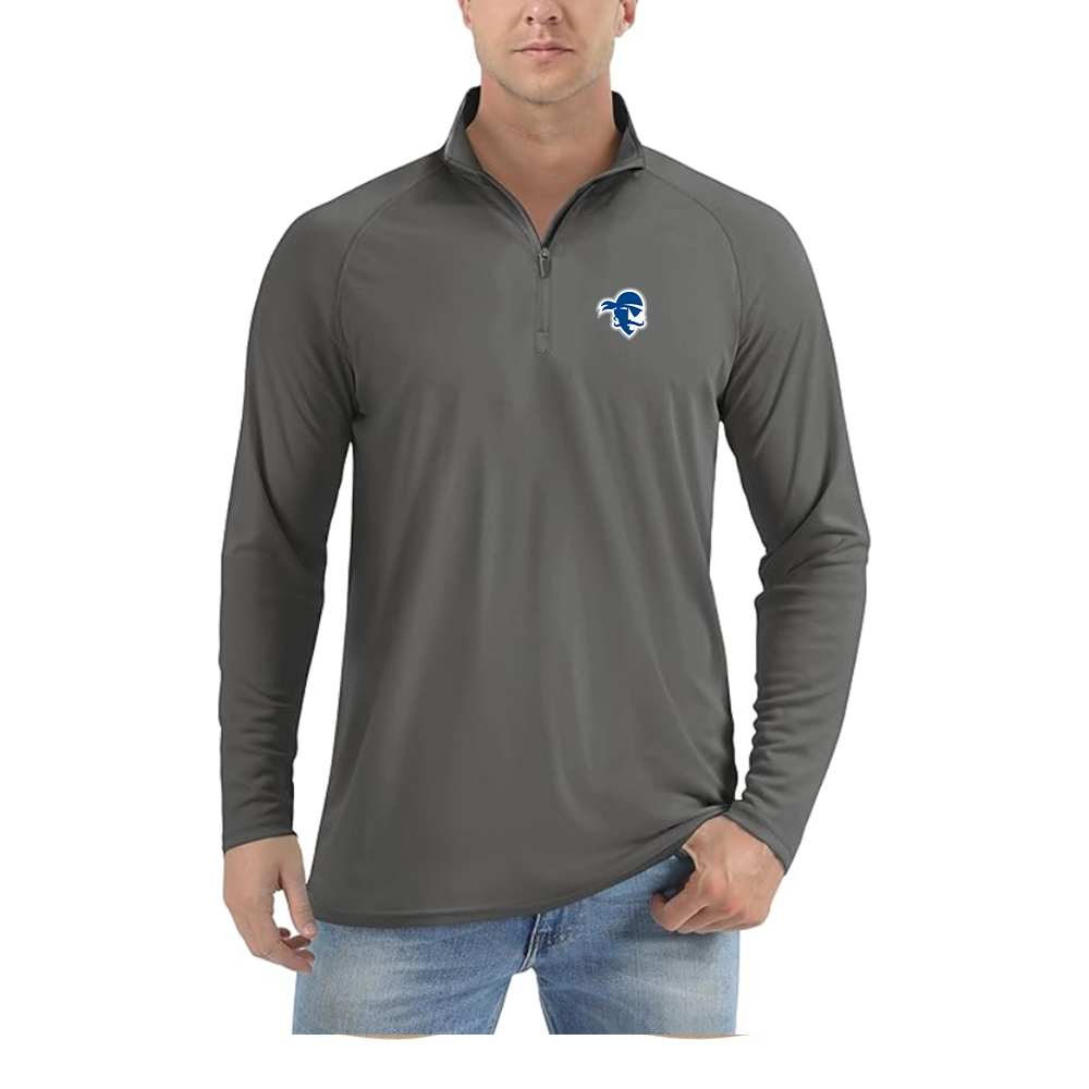 Men's Seton Hall Pirates Logo Lightweight Quarter-Zip Athletic Shirt Long Sleeve Performance Wear