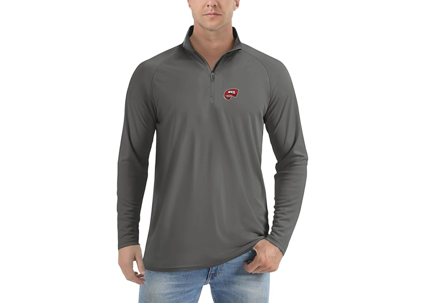 Men's Western Kentucky Hilltoppers Lightweight Quarter-Zip Athletic Shirt Long Sleeve Performance Wear