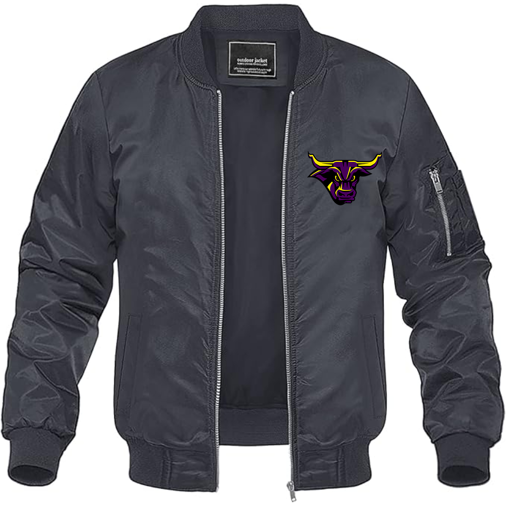 Men's Minnesota State Mavericks Logo Lightweight Bomber Jacket Windbreaker Softshell Varsity Jacket Coat