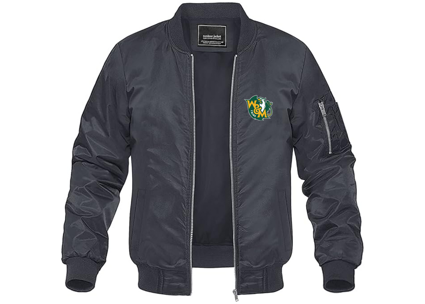 Men's William and Mary Tribe Lightweight Bomber Jacket Windbreaker Softshell Varsity Jacket Coat