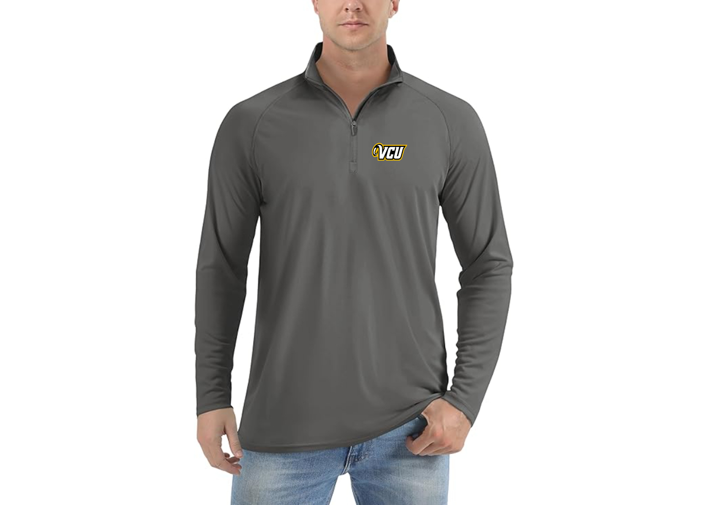 Men's Virginia Commonwealth Rams Lightweight Quarter-Zip Athletic Shirt Long Sleeve Performance Wear