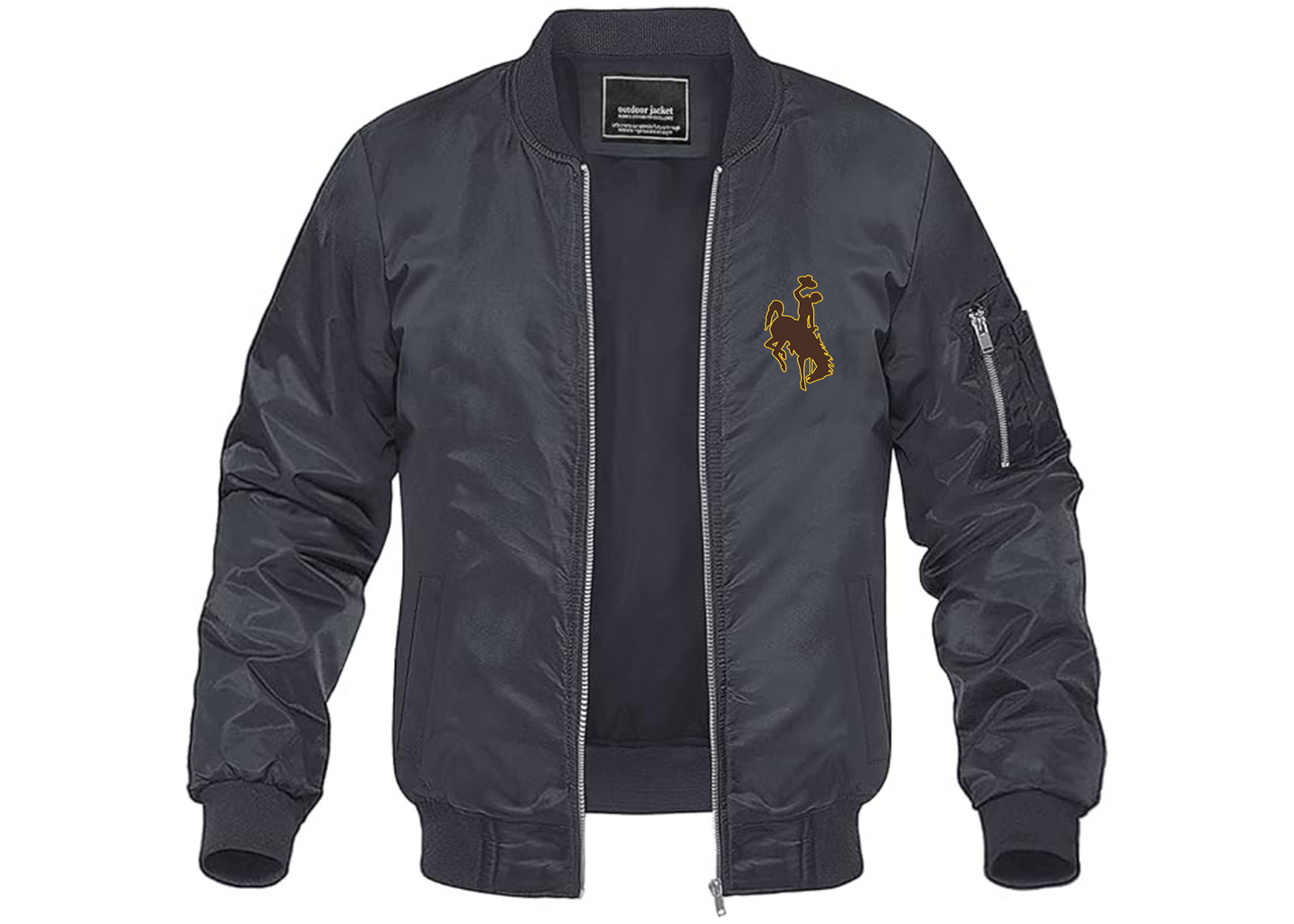 Men's Wyoming Cowboys Lightweight Bomber Jacket Windbreaker Softshell Varsity Jacket Coat