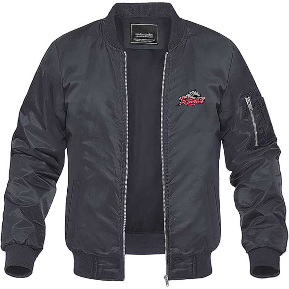 Men's Rider Broncs Logo Lightweight Bomber Jacket Windbreaker Softshell Varsity Jacket Coat