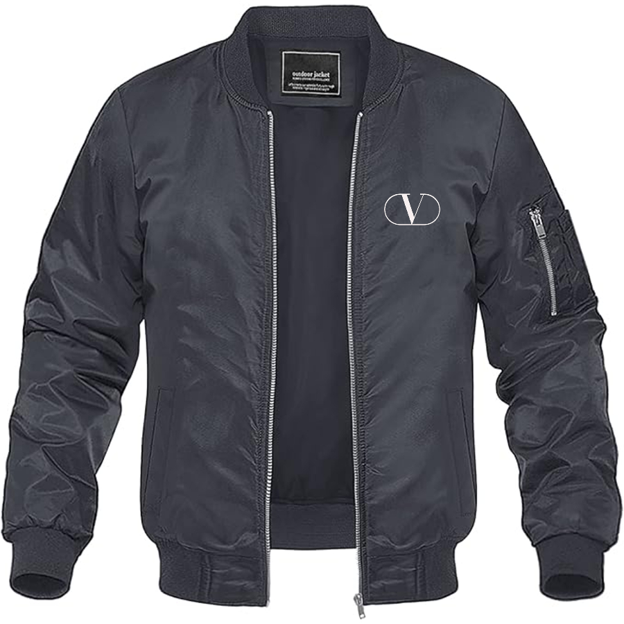 Men's Valentino Symbol Lightweight Bomber Jacket Windbreaker Softshell Varsity Jacket Coat