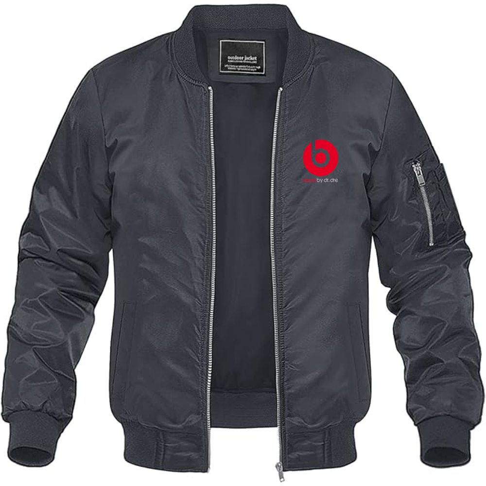 Men's Beats-by Dre Logo Lightweight Bomber Jacket Windbreaker Softshell Varsity Jacket Coat