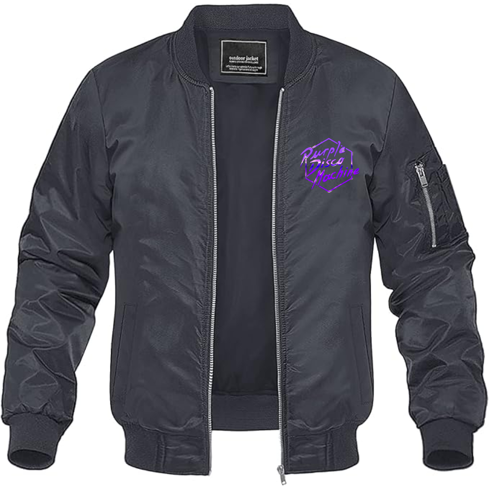 Men's Purple Disco Machine Lightweight Bomber Jacket Windbreaker Softshell Varsity Jacket Coat