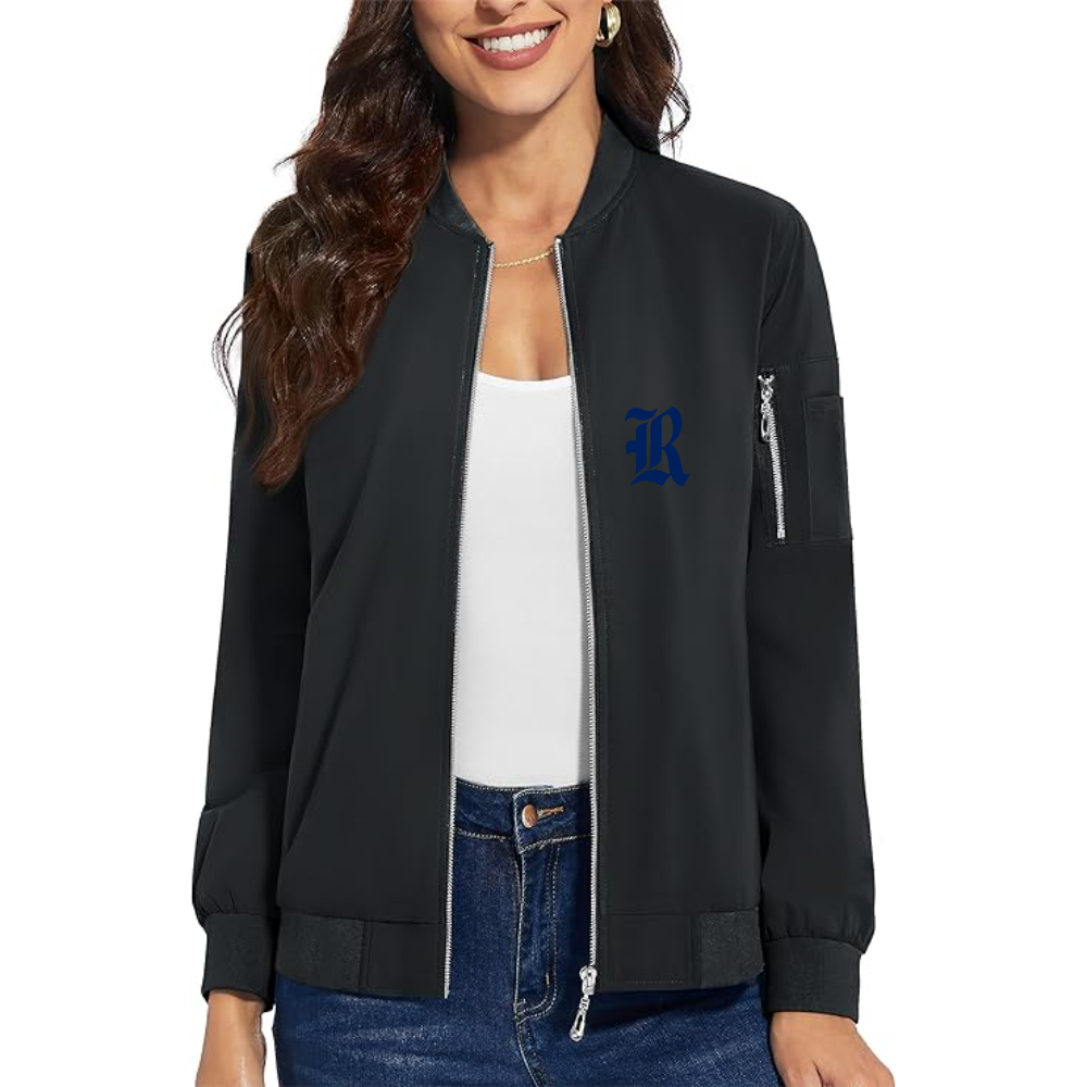 Women's Rice Owls Logo  Premium Bomber Jacket with Polished Detailing and Functional Sleeve Pocket Modern Luxury Outerwear
