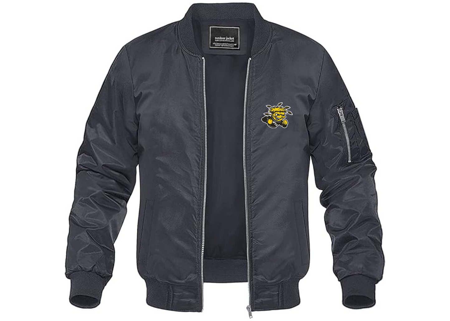 Men's Wichita State Shockers Lightweight Bomber Jacket Windbreaker Softshell Varsity Jacket Coat