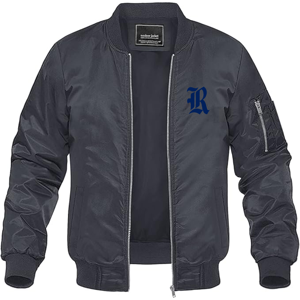 Men's Rice Owls Logo Lightweight Bomber Jacket Windbreaker Softshell Varsity Jacket Coat