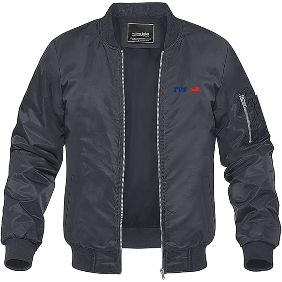 Men's TVS Motor Company Logo Lightweight Bomber Jacket Windbreaker Softshell Varsity Jacket Coat