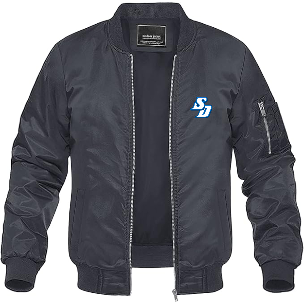 Men's San Diego Toreros Logo Lightweight Bomber Jacket Windbreaker Softshell Varsity Jacket Coat