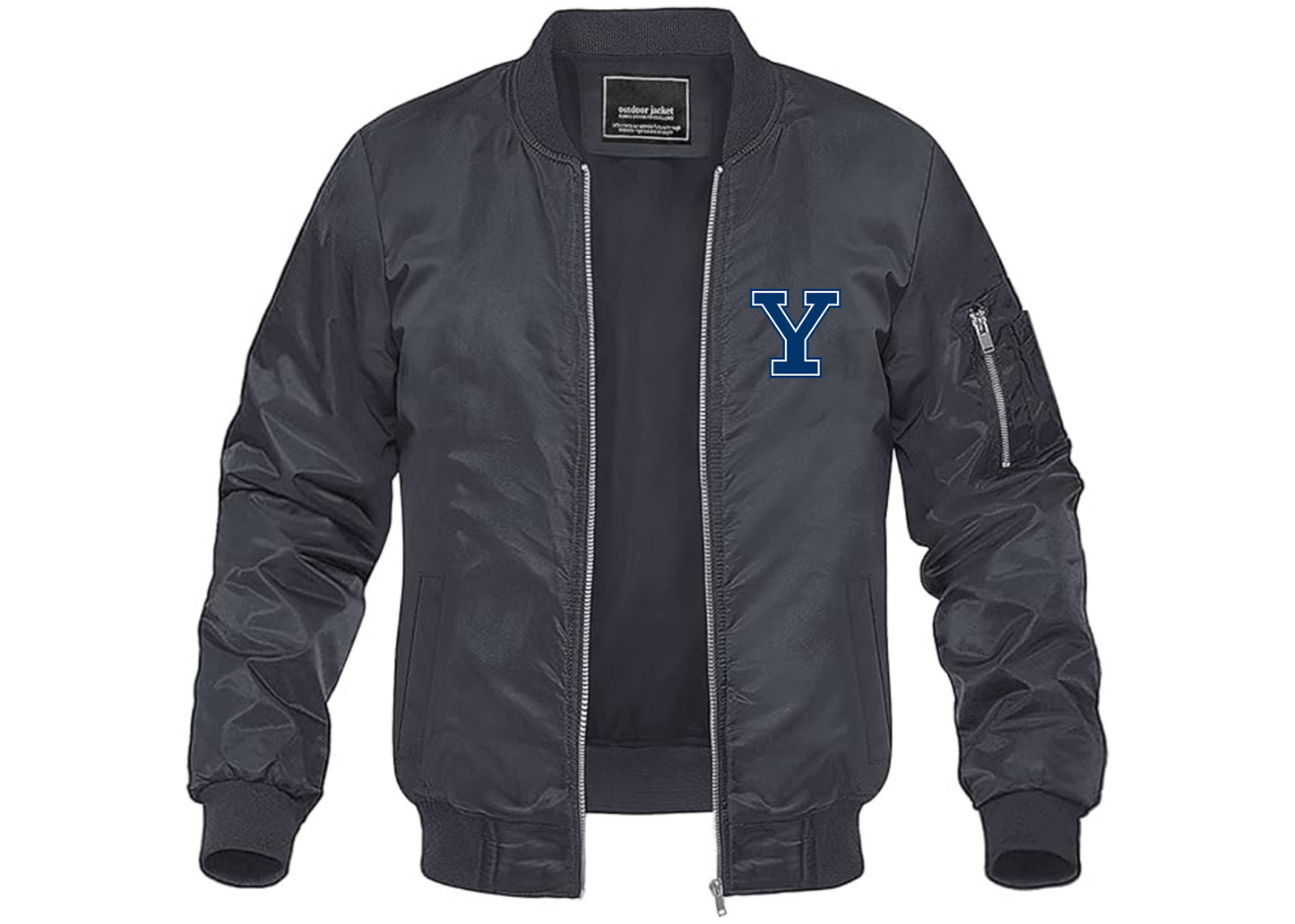 Men's Yale Bulldogs Lightweight Bomber Jacket Windbreaker Softshell Varsity Jacket Coat